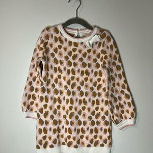 Cynthia Rowley Pink Leopard Print Sweater Dress